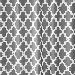 Neel Blue Trellis Grey Polyester Shower Curtain, Water-Resistant Bathroom Curtain With 12 Hooks - 180X200Cm - thumbnail 7