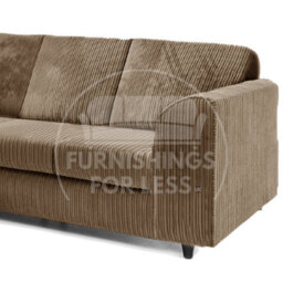 Furnishings For Less UK Luxor Long Fabric Jumbo Cord 4 Seater Sofa - Full Back Coffee - thumbnail 3