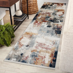 RugsX Distin 0144B White Rose Powder Modern Carpet, Runner - Abstraction, Vintage, 80X300 Cm - thumbnail 5