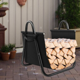 Gainoom Firewood Storage Holder Sturdy Firewood Log Holder With Canvas Tote Carrier - thumbnail 6