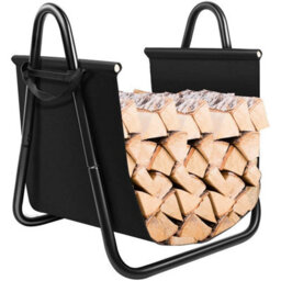 Gainoom Firewood Storage Holder Sturdy Firewood Log Holder With Canvas Tote Carrier