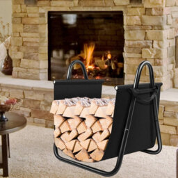 Gainoom Firewood Storage Holder Sturdy Firewood Log Holder With Canvas Tote Carrier - thumbnail 7