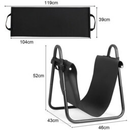 Gainoom Firewood Storage Holder Sturdy Firewood Log Holder With Canvas Tote Carrier - thumbnail 3