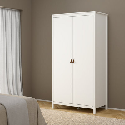 Madrid Modern Matt White Tall Wardrobe (H)1990mm (W)1023mm (D)584mm - image 1