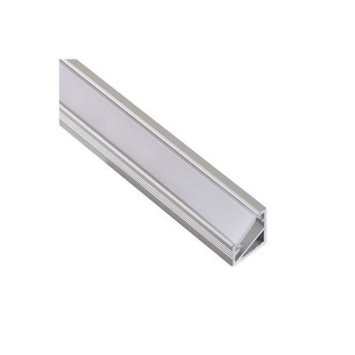 MKGT 1M Aluminium Profile Corner For Led Lights Strip 5050 3528 Opal Cover - Aluminium Finish - Pack Of 5 - image 1