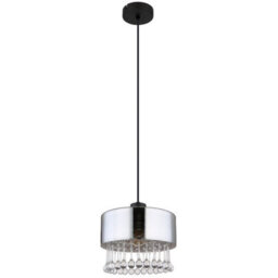 Luminosa Lighting Luminosa Hendry Pendant Ceiling Light Matt Black Smoke Glass Shade 1X E27 - thumbnail 2