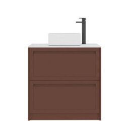 Royal Bathrooms Royal Bathroom Elmore 800mm Terracotta Clay Freestanding Countertop Bathroom Vanity Unit 2 Drawer With Elena Basin - thumbnail 7