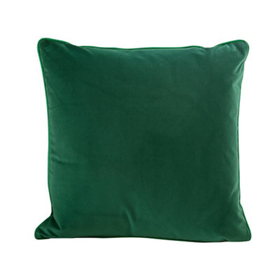 GoodHome Valgreta Dark Green Square Velvet Effect Indoor Cushion, (L)43Cm X (W)43Cm - image 1