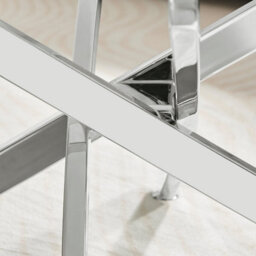 Furniturebox Uk Leonardo Coffee Table With White Glass Marble Effect Top And Silver Legs - thumbnail 4