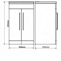 Clifton Bathroom 2-Door Floor Standing Vanity Unit With Ceramic Basin 800mm Wide - Silver Oak  - Brassware Not Included - thumbnail 3