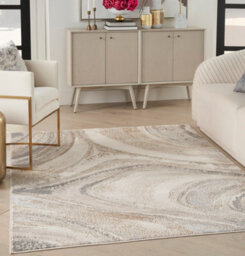Cream Grey Abstract Modern Living Room Bedroom & Dining Room Rug-239Cm X 300Cm - thumbnail 2