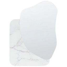 Beliani Wall Mirror Arvert 60 Cm 80 Cm White Marble - thumbnail 1