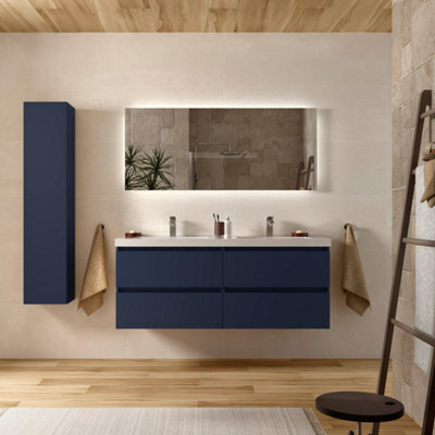 Cygnus bath Bequia Vanity Unit 140Cm Matt Blue Toscana Basin Mineral Composite - image 1