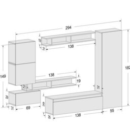Decorotika Vigo Moduler Modern Tv Unit Wall Mount High Gloss White - thumbnail 5