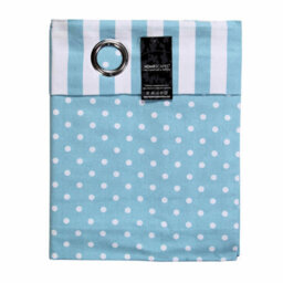 Homescapes Polka Dots Blue Ready Made Eyelet Curtain Pair, 117 X 137 Cm Drop - thumbnail 4