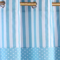 Homescapes Polka Dots Blue Ready Made Eyelet Curtain Pair, 117 X 137 Cm Drop - thumbnail 3