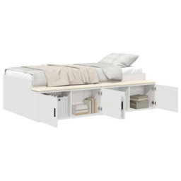 Berkfield Storage Bed Frame White 80X200 Cm - thumbnail 3