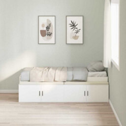 Berkfield Storage Bed Frame White 80X200 Cm - thumbnail 4