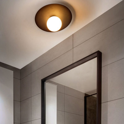 Beliani Round Flush-Mount Ceiling Light Matte Black 36Cm - Modern Open Design - image 1