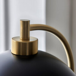 Luminosa Lighting Luminosa Buchanan Floor Lamp Matt Black, Antique Brass Plate, Grey Marble, 1X E27 - thumbnail 5