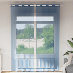 Berkfield Durable Voile Curtains With Grommets 2 Pcs Royal Blue - thumbnail 2