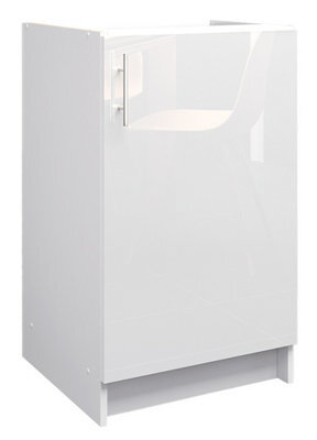 Jd Greta Kitchen Base Unit 500mm Storage Cabinet With Door Shelf 50Cm - White Gloss - image 1