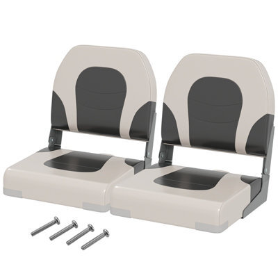 Gainoom 2 Pack Grey Boat Seat Upholstered Folding Captain Boat Chair W/ Back - image 1