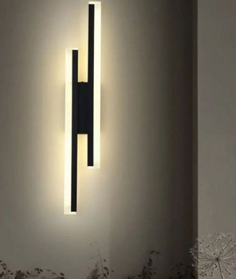 Modern Minimalist Strip Wall Lamp  Black Linear Wall Sconce Indoor 20W Wall Mounted Led Lights 3 Color - image 1