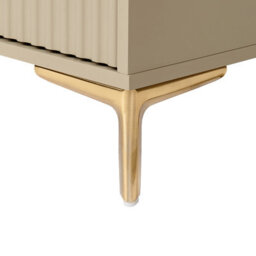 Wyld And Coco Beige 6-Drawer Chest With Fluted Fronts And Gold Handles - W108 X D40 X H89Cm - thumbnail 8