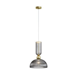 Luminosa Lighting Luminosa Antic Modern Dome Pendant Ceiling Light Gold 2700K 510Lm 1Xe27 Grey Shade - thumbnail 1