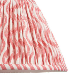 Loops Elegant 30Cm Coral Pink Tapered Lamp Shade - Handcrafted With Pleated Design - thumbnail 3
