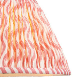 Loops Elegant 30Cm Coral Pink Tapered Lamp Shade - Handcrafted With Pleated Design - thumbnail 2