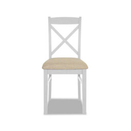 Statement Furniture Florence Crossback Upholstered Seat Dining Chair - White - thumbnail 4