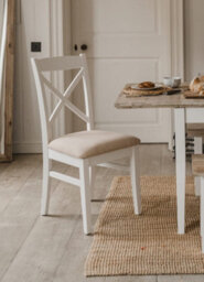 Statement Furniture Florence Crossback Upholstered Seat Dining Chair - White - thumbnail 5
