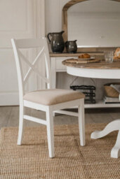 Statement Furniture Florence Crossback Upholstered Seat Dining Chair - White
