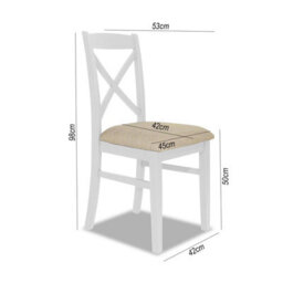 Statement Furniture Florence Crossback Upholstered Seat Dining Chair - White - thumbnail 2