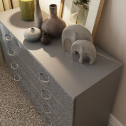 Fwstyle Chilton Grey Gloss 8 Drawer Chest (H)77Cm (W) 114Cm (D) 40Cm - thumbnail 3