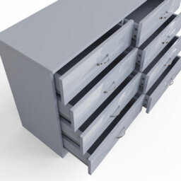 Fwstyle Chilton Grey Gloss 8 Drawer Chest (H)77Cm (W) 114Cm (D) 40Cm - thumbnail 7