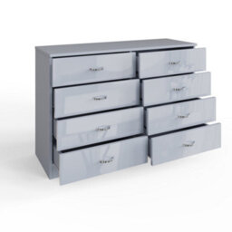 Fwstyle Chilton Grey Gloss 8 Drawer Chest (H)77Cm (W) 114Cm (D) 40Cm - thumbnail 5