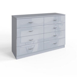 Fwstyle Chilton Grey Gloss 8 Drawer Chest (H)77Cm (W) 114Cm (D) 40Cm - thumbnail 4
