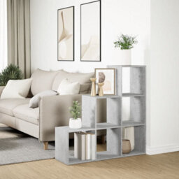 Vidaxl Room Divider Bookcase 3-Tier Concrete Grey 99X29X99 Cm Engineered Wood - thumbnail 4