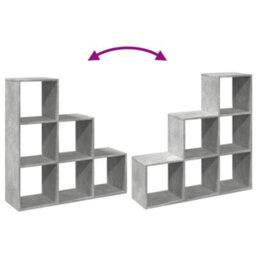 Vidaxl Room Divider Bookcase 3-Tier Concrete Grey 99X29X99 Cm Engineered Wood - thumbnail 8