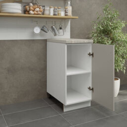 Jd Greta Adjustable Legs Kitchen Base Unit 400mm Storage Cabinet With Door Shelf 40Cm - Cashmere Matt With Worktop - thumbnail 3