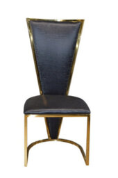 Stratus Interiors Dragon Dining Chair - Silver Mirrored Frame With Black Padded Seat - Black - thumbnail 4