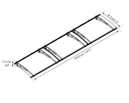 Canopia By Palram Altair 4500 Grey Door Canopy, (H)17.5Cm (W)453.5Cm (D)91.5Cm - thumbnail 3