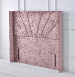 "Slumbre Alexander Winged Crushed Velvet 5Ft Kingsize 50"" Floor Standing Headboard - Pink"