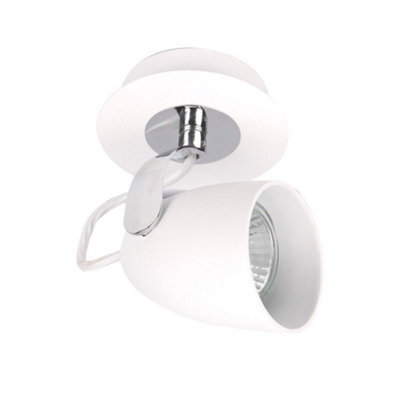 Luminosa Lighting Luminosa Modern Spotlights Chrome, White 1 Light  With White Shade, Gu10
