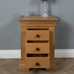 Elm Home And Products Elm Home And Garden 3 Drawer Bedside Cabinet Night Stand Quality Oak Fully Assembled - thumbnail 2