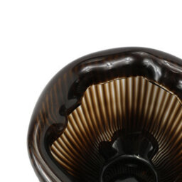 Vanity Living 17Cm Pleated Coffee Brown Handmade Glass Vase, Small Decorative Vase For Living Room - thumbnail 2