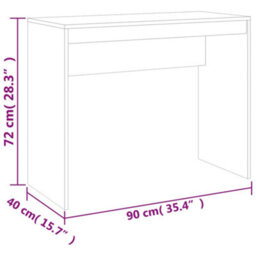 Vidaxl Desk Brown Oak 90X40X72 Cm Engineered Wood Desks - thumbnail 8